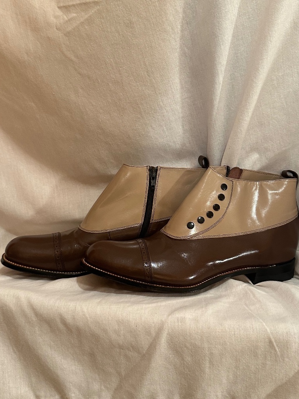Stacy Adams, 11, brown/beige dress boots